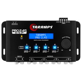 Taramp's Pro 2.4S DSP Crossover full Digital Signal Processor and Equalizer with sequencer 15-band Graphic Equalization 12 preset EQ 2-Channel in and 4-Channel Out