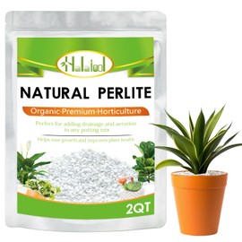 Halatool 2QT Perlite 3-6mm Organic Perlite for Gardening Plants Indoor Natural Potting Soil Mix Additive for Holding Moisture Aeration Drainage