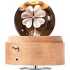 BIAOQINBO Crystal Ball Music Box, 360° Rotating Wooden Music Box