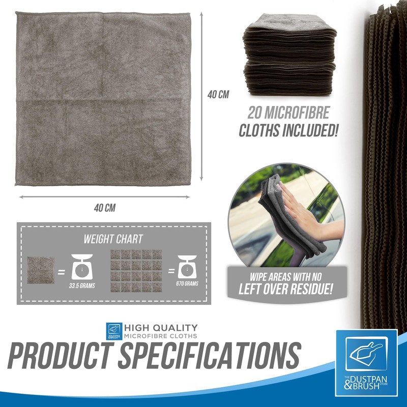 Microfiber Cleaning Cloth, Large Size 40x40cm, Super Absorbent Lint Free