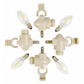 National Artcraft® Ivory Plug-in LED Night Light Kit with Manual On/Off Switch and Plastic Shade Clip - UL Certified - Perfect for Hallway, Bathroom, Bedroom and Nursery - 4/Pack