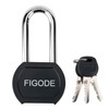 FIGODE® Black Covered Solid Steel Padlock with Key, High Security