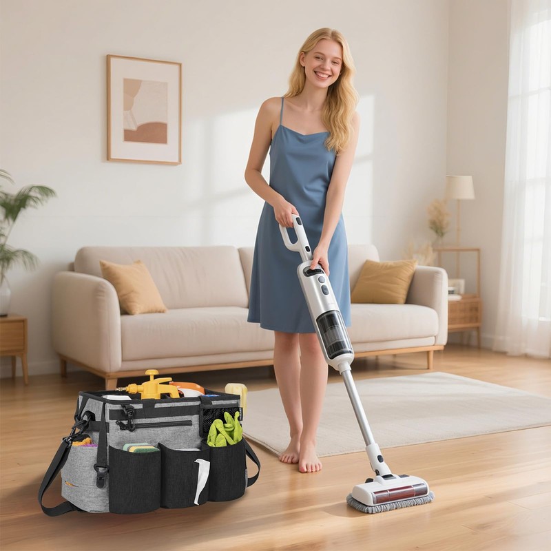 IBVIVIC Wearable Cleaning Caddy Bag for Cleaning Supplies,Large Capacity Cleaning