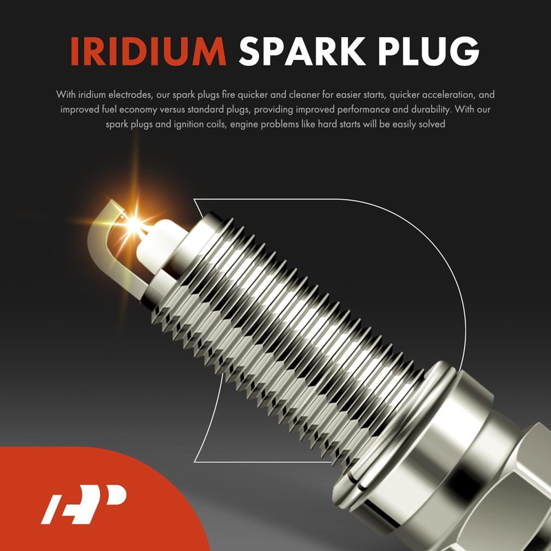 A-Premium (Red) Set of 8 Ignition Coil Pack and Iridium