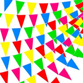 Dekotalent® XXL Bunting Fabric 100 Metres Colourful Garland Banner Flag – Indoor & Outdoor Decoration