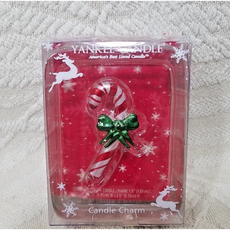 YANKEE CANDLE PEPPERMINT CANDY CANE CANDLE CHARM 2009
