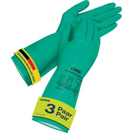 Uvex Uvex profastrong NF33, 3 Paar - Chemikalienschutzhandschuh gegen ?le, Fette, S?uren & L?sungsmittel - abriebfest, resistent & feinfhlig - grn - Gr??e 10/XL