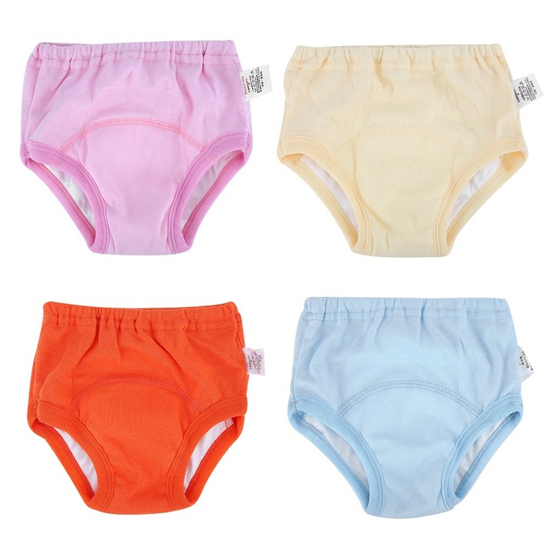 4Pcs Anti Leakage Baby Cartoon Training Pants 4 Layers Waterproof