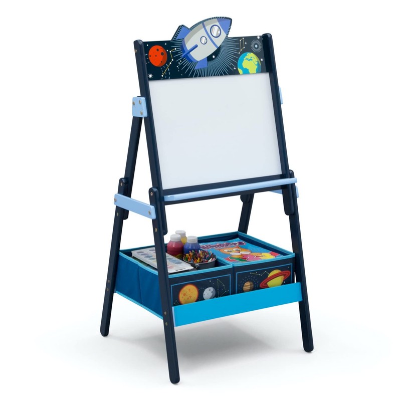 Delta Children Space Adventures Wooden Activity Easel with Storage -