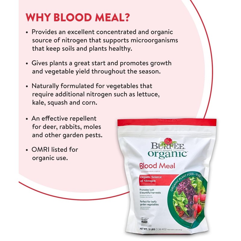 Burpee Organic Blood Meal Fertilizer | Add to Potting Soil