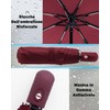 HW CASA Folding Umbrella Windproof, bordeaux