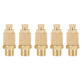 5pcs/Set 1/8 BSP Valve Brass Pneumatic Muffler Noise Exhaust Flat Head Pneumatic Air Speed Controller