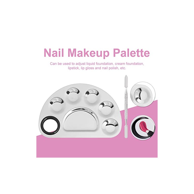 Genérico Paleta De Maquillaje De Acero Inoxidable, Paleta De Mezcla