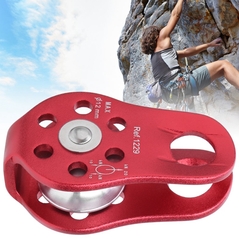 20KN Outdoor Small Climbing Pulley Aluminum Micro Fixed Side Pulleys