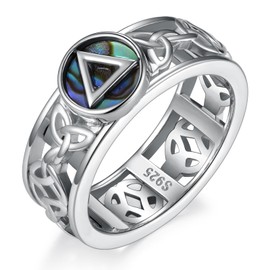 Cujiesp Sobriety Rings 925 Sterling Silver AA Jewelry Sobriety Sobriety Gift Alcoholics Anonymous Ring for Women