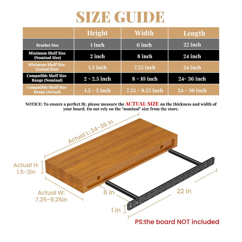 1pc Floating Shelf Bracket Heavy Duty,Decorative Floating Shelf Hardware Hidden
