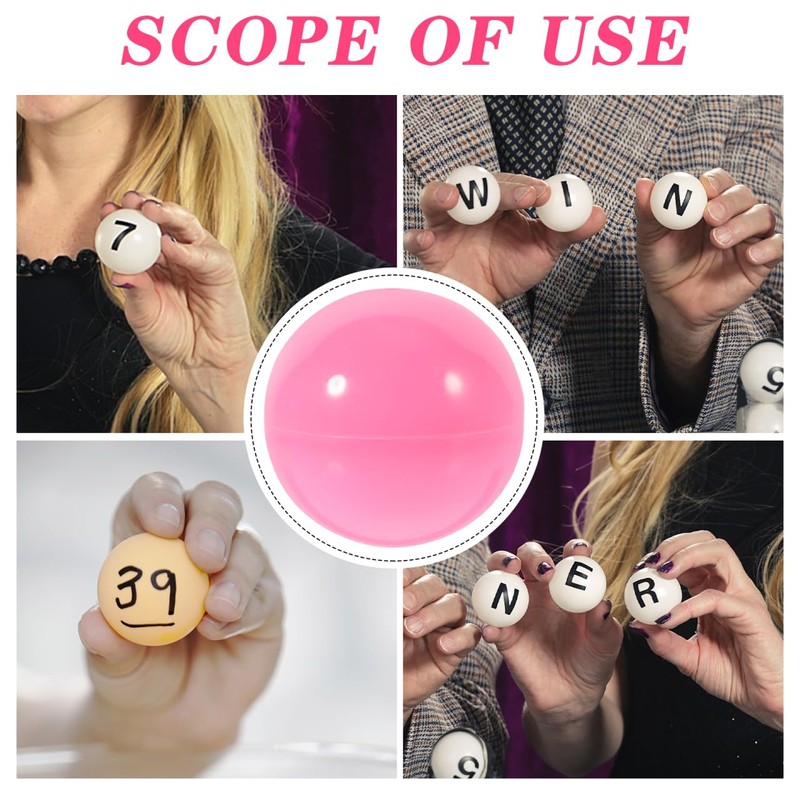Didiseaon 50 Pcs Openable Raffle Balls, Pink PVC Lottery Capsules,