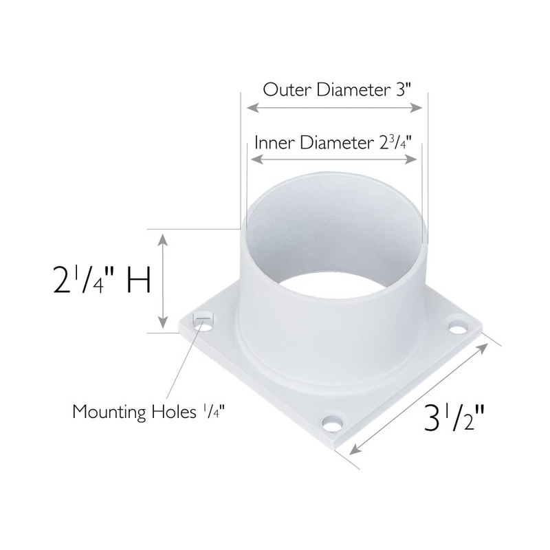 Design House 590059 Standard 3-Inch Fitter Outdoor Pier Base Round