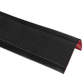 uxcell Stair Nosing, 3.3 ft (3 x 1.4 Inch) Vinyl Non-Slip Self-Adhesive Staircase Step Edge Protector Waterproof Stair Treads Trim for Outdoor Indoor Floors, Black