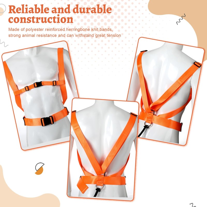 Berlune 2 Pcs Deer Drag Harness Chest Dual Harness Cross