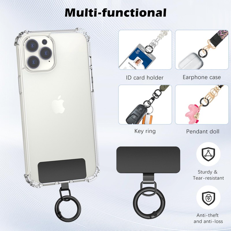 MoKo 2pcs Phone Tether Tab, Stainless Steel Cell Phone Lanyard