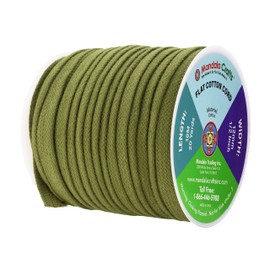 Mandala Crafts Olive Green Flat Drawstring Cord Replacement, 1/2 Inch 20 YDs Olive Green Soft Drawstring Cotton Draw Cord Hoodie Sweatpants Drawcord Replacement