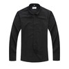 IvyRobes Men's Tab Collar Long Sleeves Clergy Shirt Black Necksize