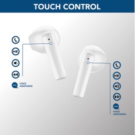 cellularline | Wizy | TWS Bluetooth 5.0 Wireless In-Ear Headphones with Charging Box - Talk Time: 3.5 Hours - Play Time: 6 Hours - Charging: 1.5 Hours - Range: 10m - White