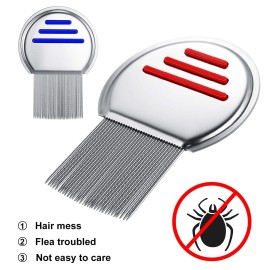 vigor Lice Comb Stainless Steel Professional Lice Combs and Best Results for Infection - 2 Pack