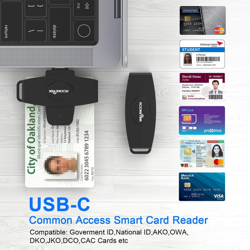 USB C DOD - Lector de tarjetas inteligentes CAC de