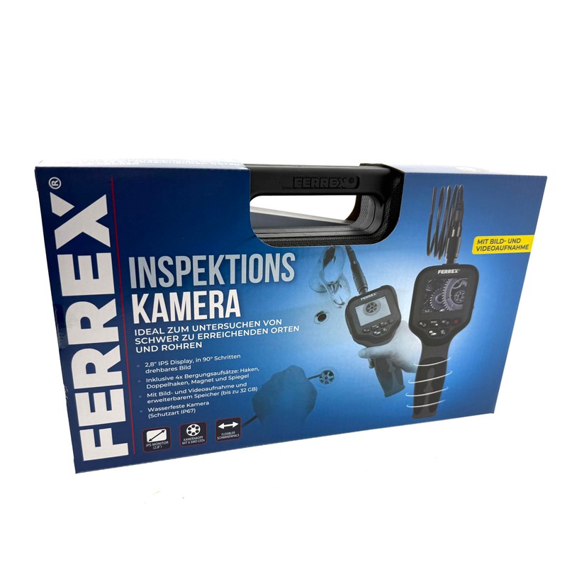 FERREX Endoscope Camera, 2.8" IPS Display, 115cm Inspection Camera Gooseneck,