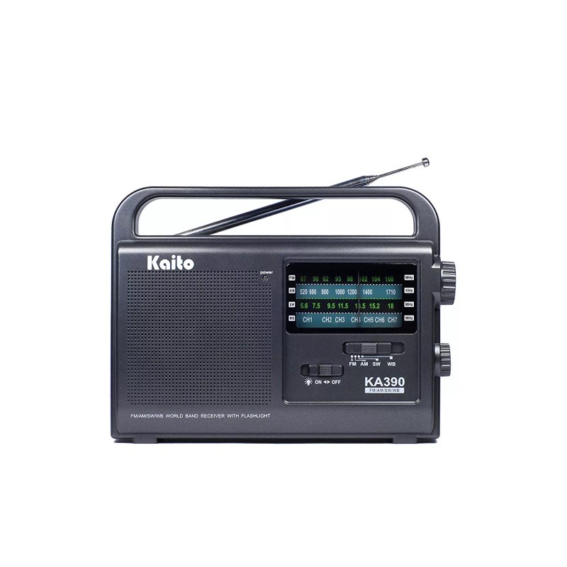 Kaito KA390 Portable AM/FM Shortwave NOAA Weather Radio with LED