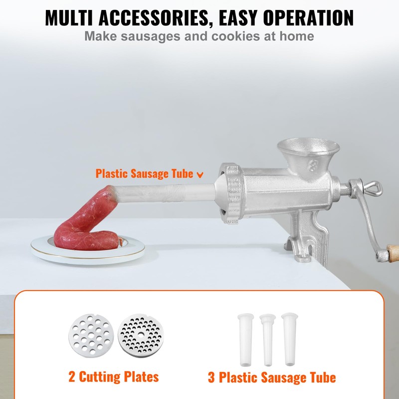 VEVOR Manual Meat Grinder, Heavy Duty Cast Iron Hand Meat