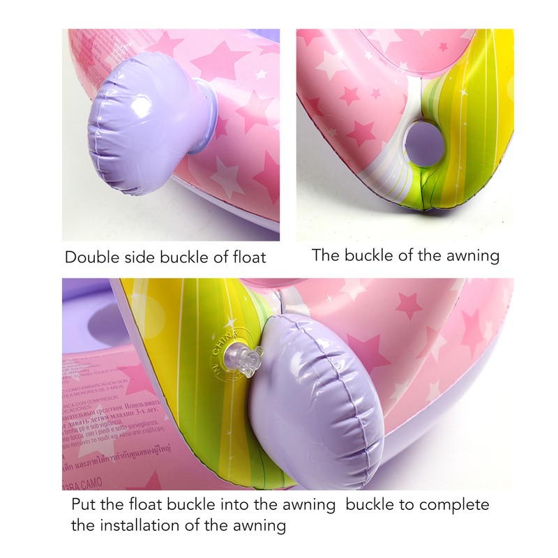 Inflatable Baby Swim Float Cartoon Shape Double Handle Inflatable Baby