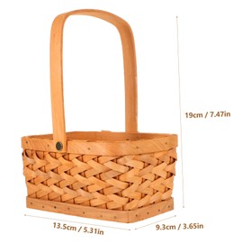 GANAZONO Woven Storage Basket for Flowers and Picnic Handle Basket for Daily Supplies Practical Material for Parties and Events Honey Color Design
