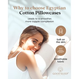 Set of 4 Pillow Cases King, 800 TC 100% Egyptian Cotton, Great for Hair & Skin Care, Silky Soft Sateen Weave Pillow Covers for Bed Pillow, Improves Sleep Quality, 4" Hem Pillowcases, White