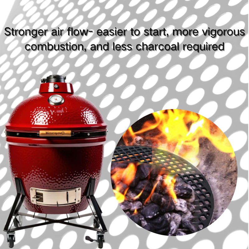 rejopfad Round Cast Iron Fire Pit Grate 12Inch, Heavy Duty