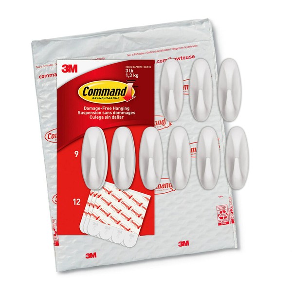 Command Medium Designer Hooks, Damage Free Hanging Wall Hooks with