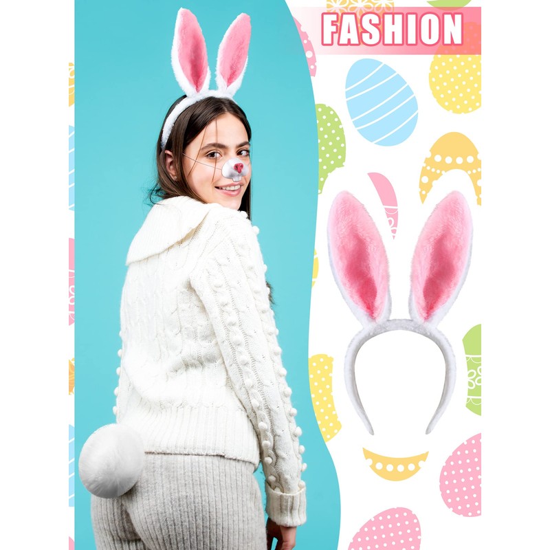Giegxin 5 Pcs Adult Easter Bunny Costume White Rabbit Costume