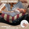 Psesaysky American Flag Baby Nursing Pillow Cover Neutral Breathable Pillow