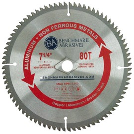 7-1/4" x 5/8" DIA 80 Teeth TCT Saw Blade for Aluminum & Non-Ferrous Metals