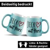 huuraa Glitzertasse Jeck mit Herz Geschenk Tasse Blau 330ml Jeck