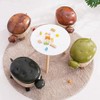 Kelendle Animal Footstool Turtle Upholstered Ottoman PU Leather Pouf Wood
