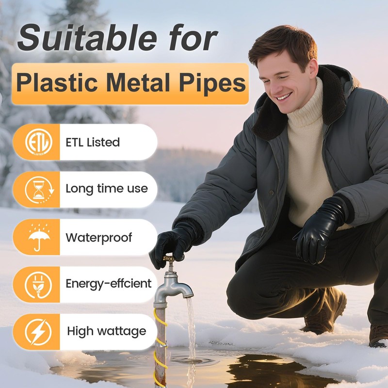 YeloDeer 75 Ft Pipe Heat Cable for Water Pipe Freeze