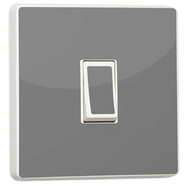 stika.co Set of 2 Plain Silver Light Switch Stickers – Vinyl Skin Cover Decals for Single Switches – Stylish Home Décor Accessories