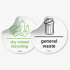 3 Sets of Recycling Bin Signs - 95mm Waterproof Indoor/Outdoor