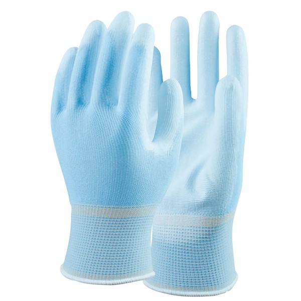 Otafuku Gloves, Urethane Backless Gloves, 13 Gauge, Polyester, A-384, Blue, M, 10 Pairs