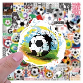100Pcs Soccer Stickers for Water Bottle Football Sports Stickers for Water Bottle Goodie Bags Luggage Soccer Accessories Football Team Party Favors Gifts Decor for Teens Adults