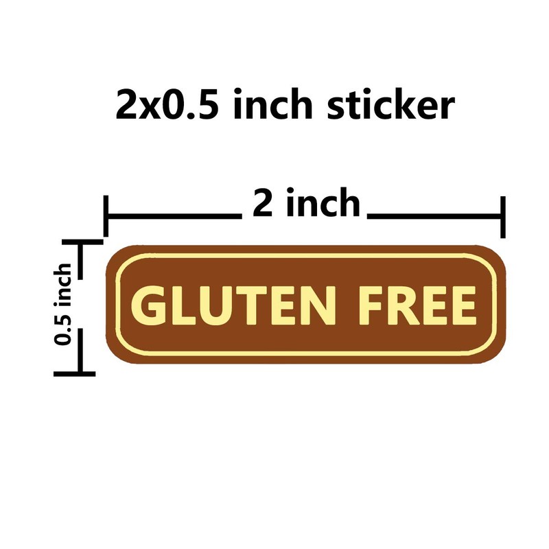 Gluten Free Labels,Food Allergies Warning Label Stickers for Food Package,2x0.5