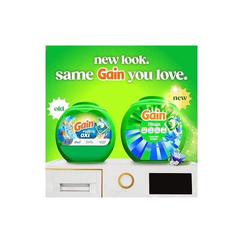 Gain Flings Liquid Washing Detergent Pods, Now with Odor Defense